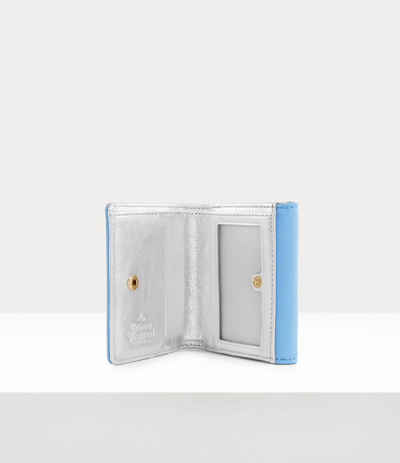 Vivienne Westwood Saffiano Small Wallet in LIGHT BLUE